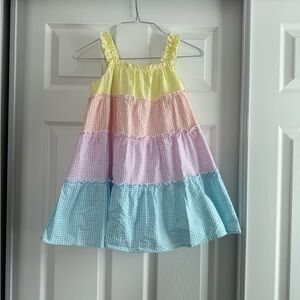 Bonnie Jean Pastel Tiered Gingham Dress